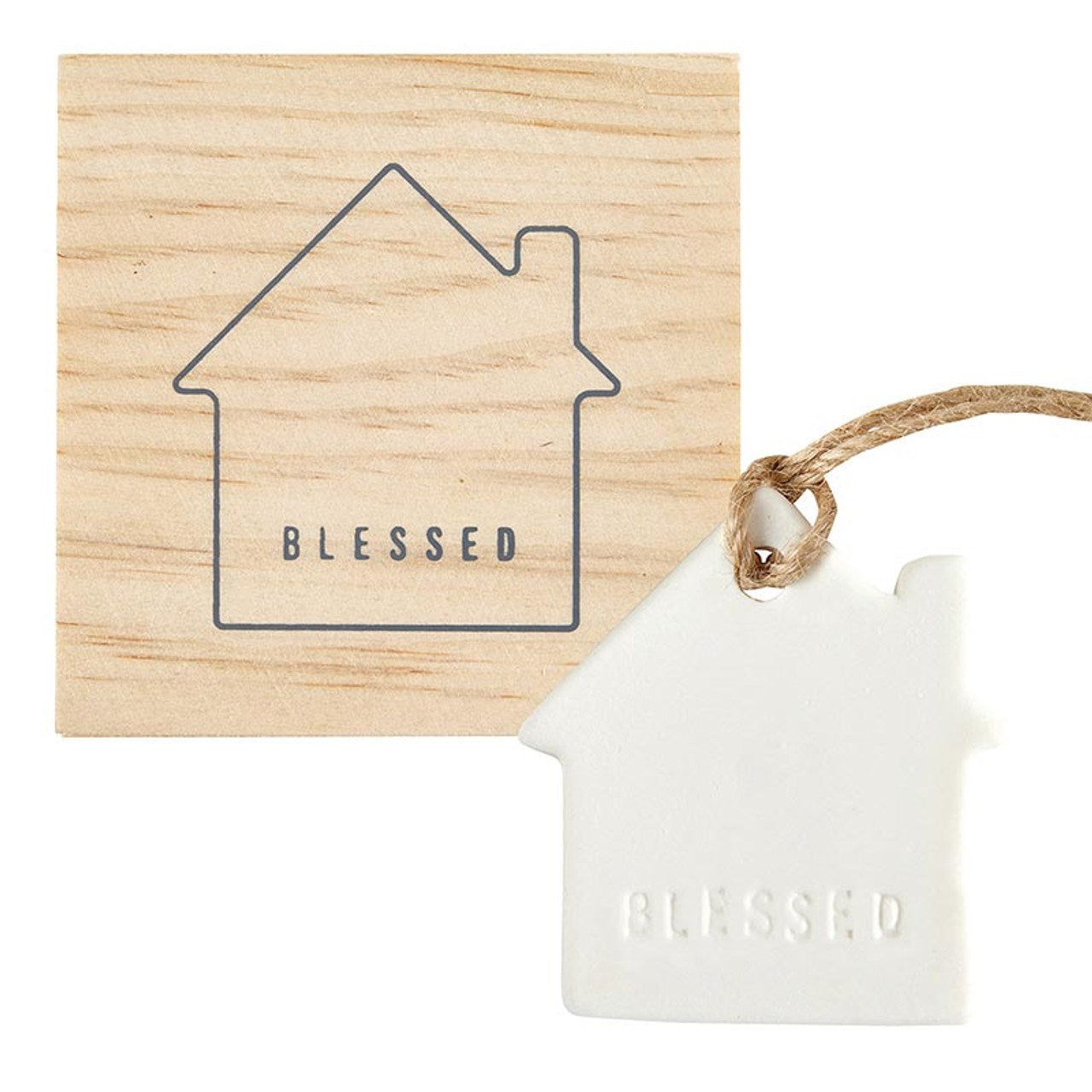 Ornament-Blessed/House In Box (3.125 x  3.125 x 1.375)