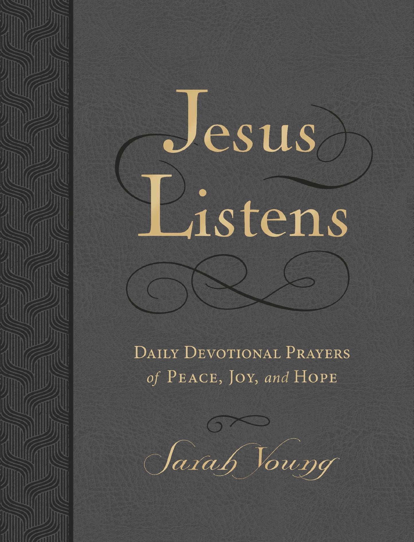 Jesus Listens Large Text Full Scriptures-Charcoal Leathersoft