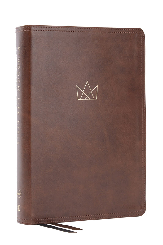 NKJV Kingdom Life Holy Bible (Comfort Bible)-Brown Leathersoft