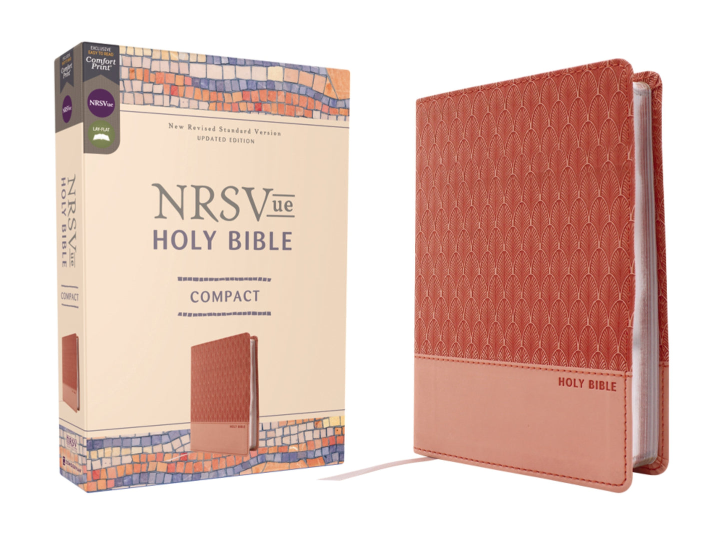 NRSVue Compact Holy Bible (Comfort Print)-Peach Leathersoft