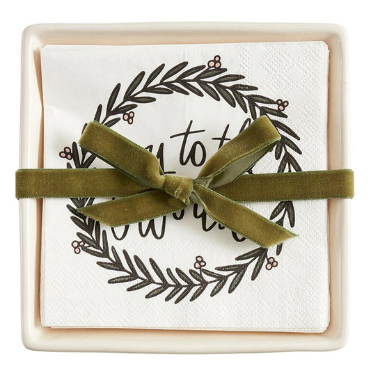 Napkin Tray-Joy To The World w/ 20 Napkins