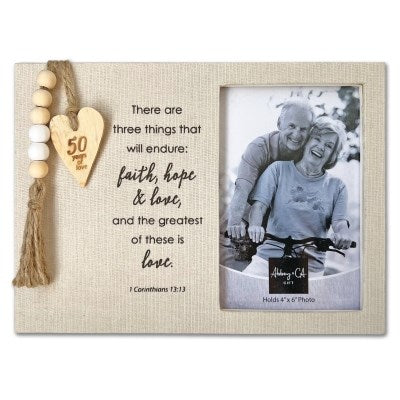 Frame-Fabric Wrapped-50th Anniversary (Holds 4" x 6" Photo) (9" x 6 1/2")
