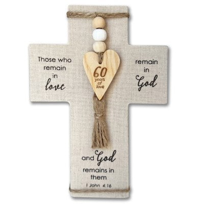 Cross-Fabric Wrapped-60th Anniversary (5" x 7 1/2")