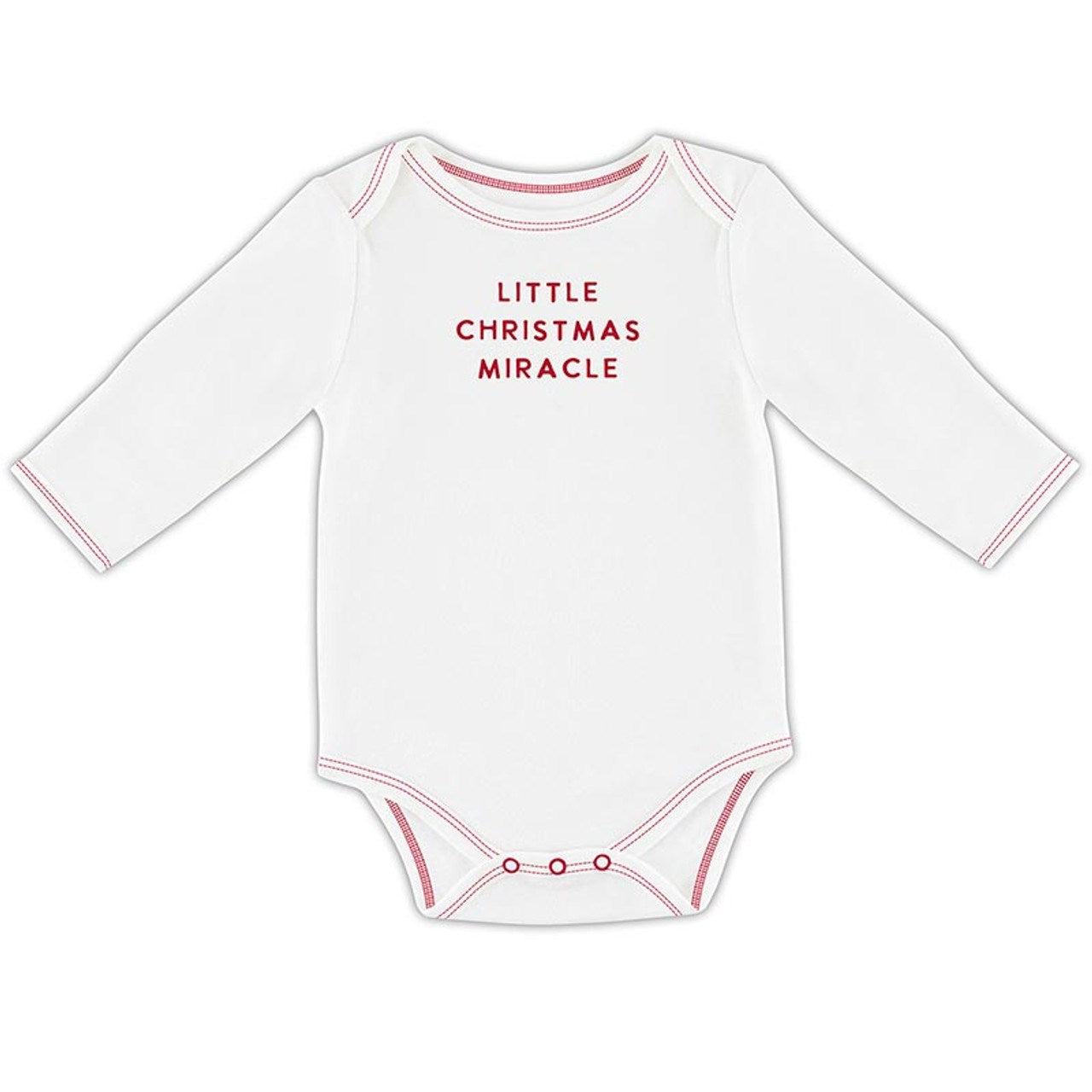 Baby-Snapshirt-Little Christmas Miracle-White (0-3 Months)