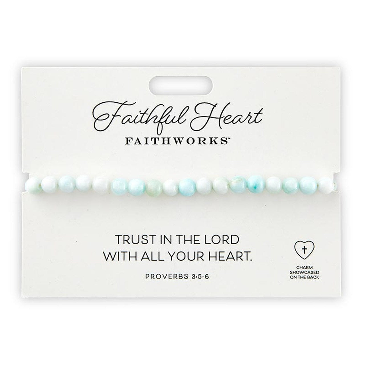 Bracelet-Trust In The Lord...-Blue Stone (Prov. 3:5-6) (7" Adjustable)