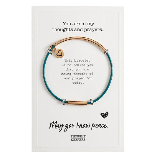 Bracelet-Thought Keepers-Teal/Gold (7.5")