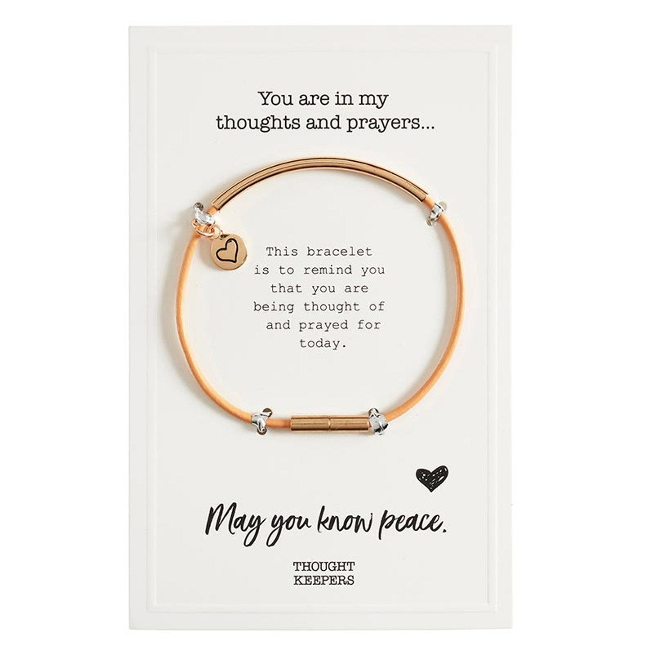 Bracelet-Thought Keepers-Peach/Gold (7.5")