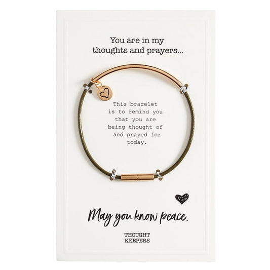 Bracelet-Thought Keepers-Olive/Gold (7.5")