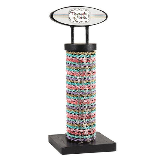 Bracelet-Threads Of Faith-Woven Cross Charm Filled Display (8") (5 Asst) (72 Pcs)