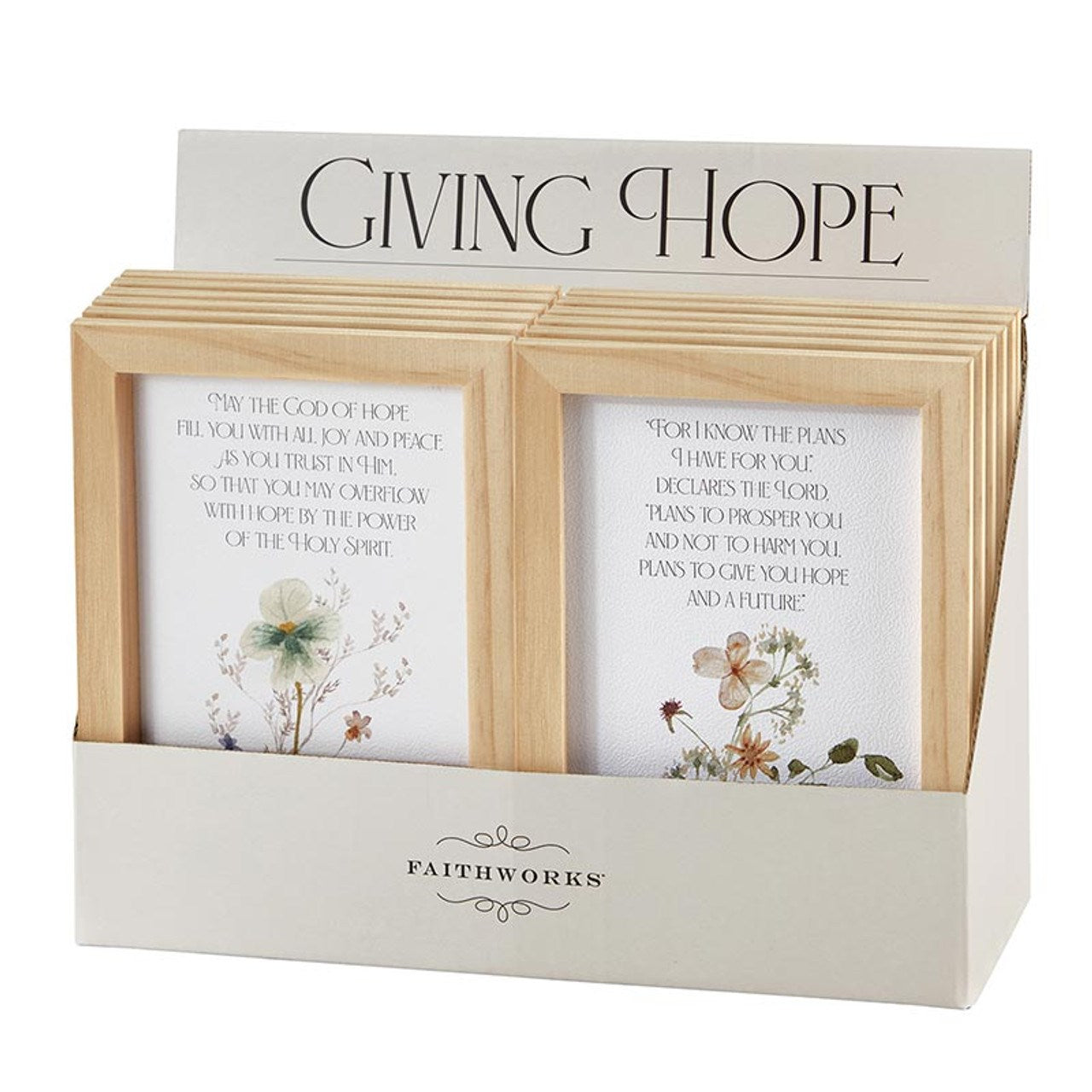 Framed Art-Giving Hope Filled Display (5" x 7") (2 Asst) (12 Pcs)(PKTG)