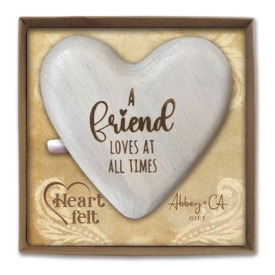 Message Heart-A Friend Loves At All Times (3.5" x 3 3/4")