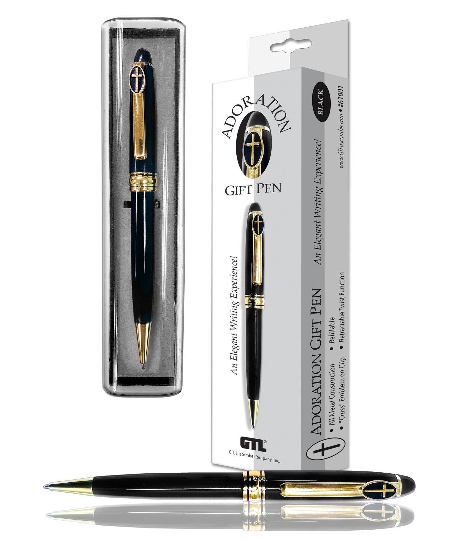 Pen-Cross Adoration-Black/Gold w/Case & Hangable Box