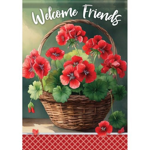 Flag-Garden-Dura Soft-Geranium Basket (12.5" x 18")