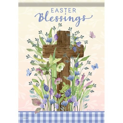 Flag-Garden-Dura Soft-Easter Blessings Cross (12.5" x 18")