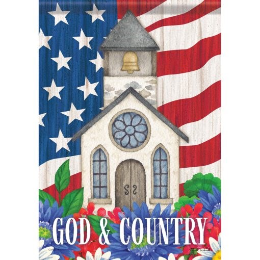 Flag-Garden-Dura Soft-God & Country (12.5" x 18")