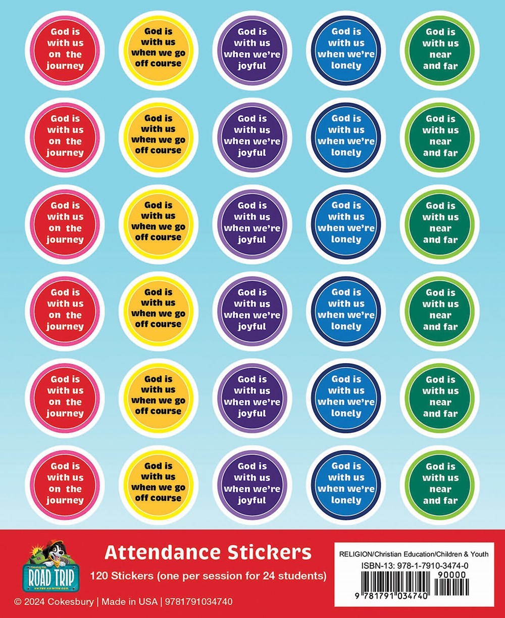VBS-Road Trip: Attendance Stickers (Pack Of 24) (2025)