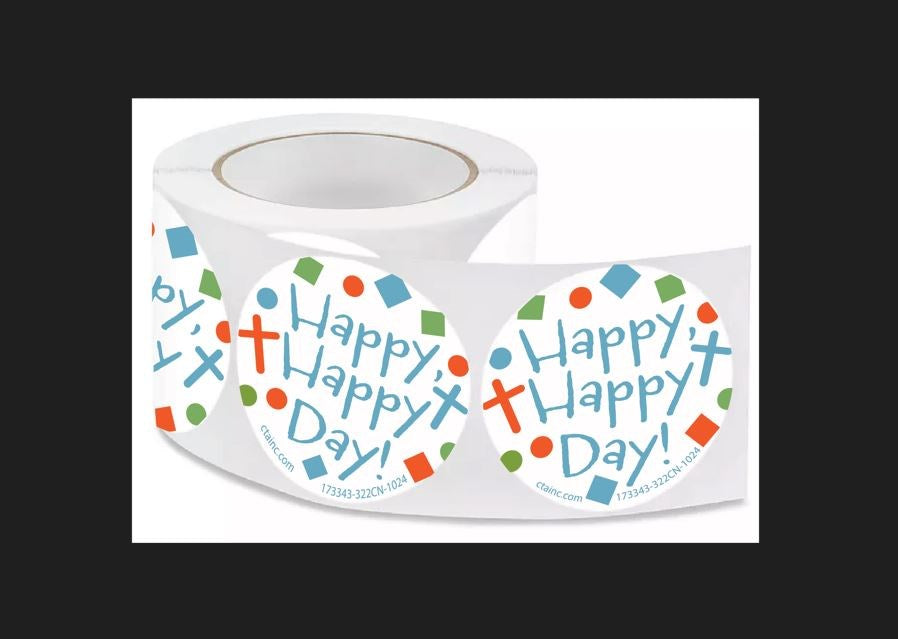 Sticker-Happy  Happy Day! (Roll Of 100)