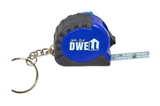 Tape Measure Keychain-Abide With Me (Pack Of 12)