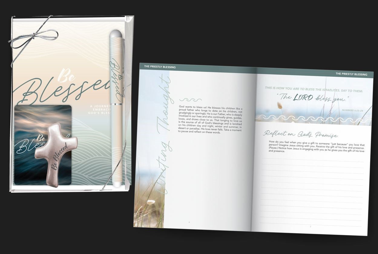 Gift Set-Be Blessed w/Devotional Journal & Palm Cross