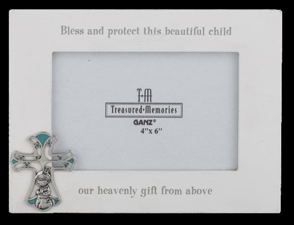 Photo Frame-Keepsake-Blue Cross (Holds 4x6 Photo)