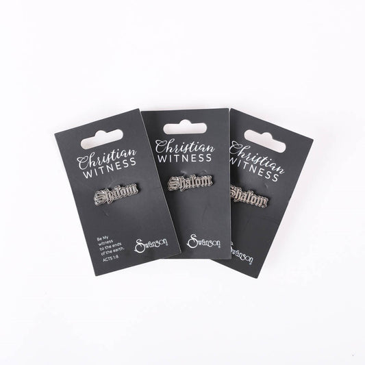 Lapel Pin-Shalom-Silver (1 1/8") (Pack Of 3)