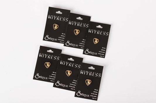 Lapel Pin-Heart/Hands-Gold (5/8") (Pack Of 6)