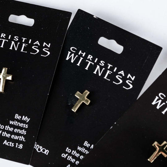 Lapel Pin-Simple Cross-Gold (1/2") (Pack Of 6)