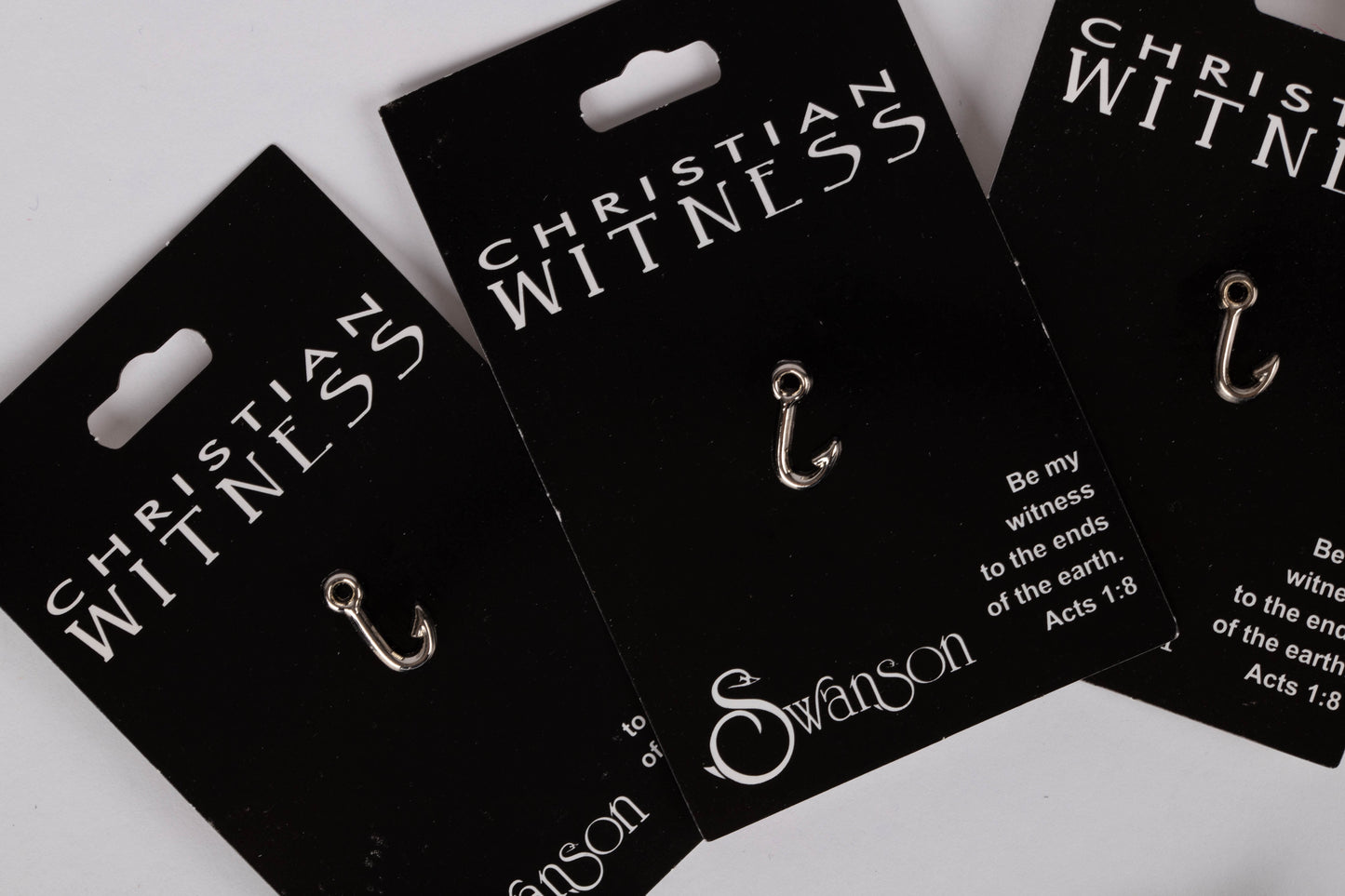 Lapel Pin-Fish Hook-Silver (1/2") (Pack Of 6)