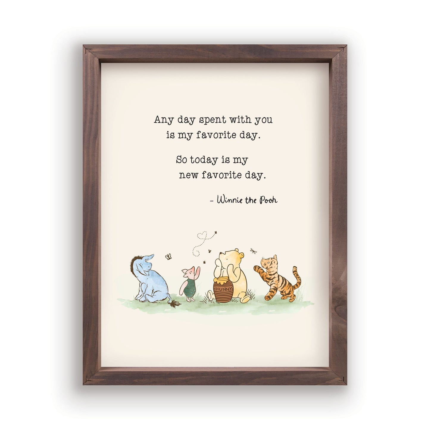 Framed Art-Pooh/Any Day Spent (12 3/4" x 16 3/4")
