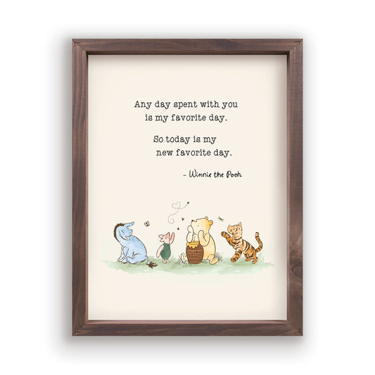 Framed Art-Pooh/Any Day Spent (12 3/4" x 16 3/4")