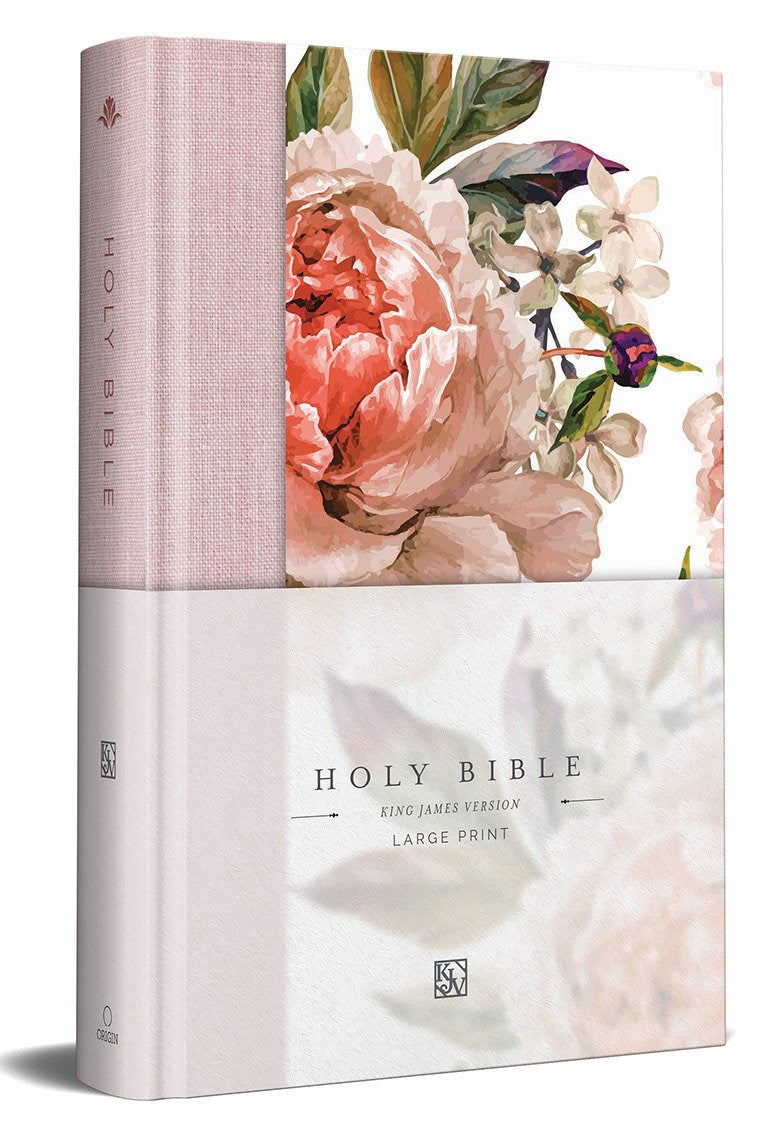 KJV Large Print Holy Bible-Pink Cloth Hardcover