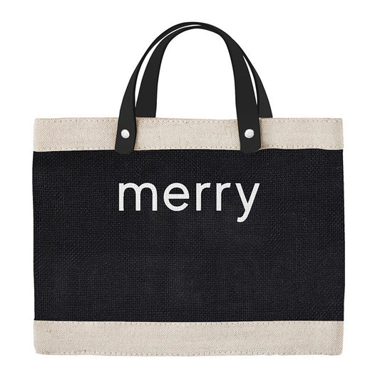 Mini Market Tote-Merry (12.5" x 9.5"x  5.5")