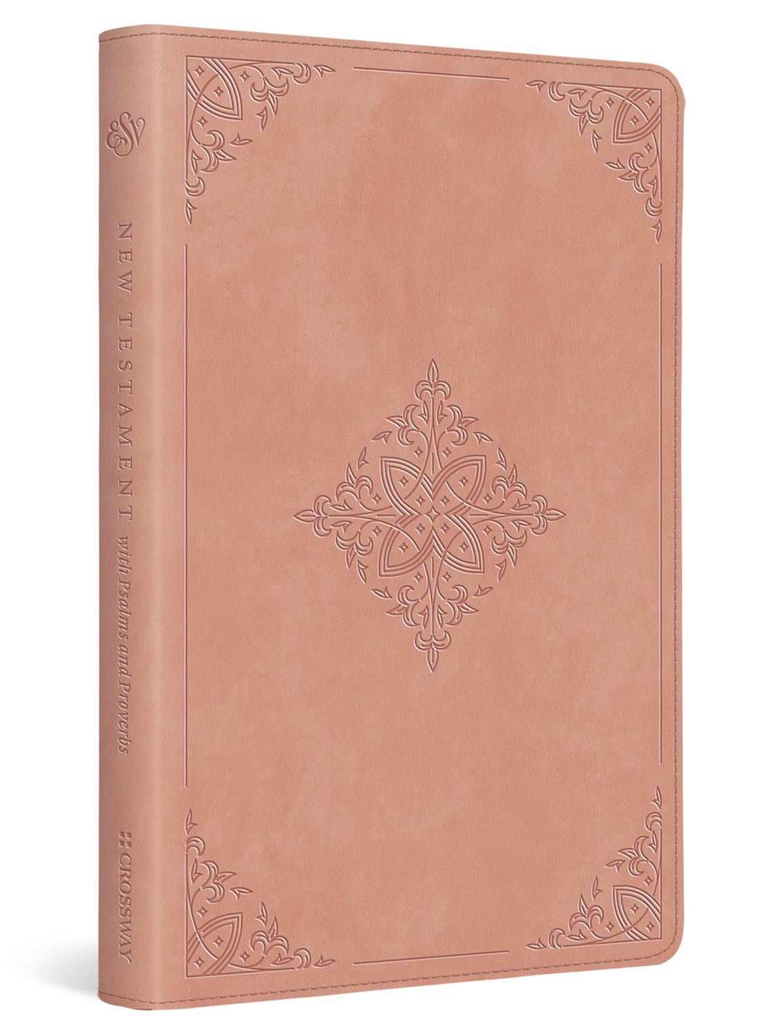 ESV New Testament With Psalms And Proverbs-Blush Rose Fleur-De-Lis Design TruTone