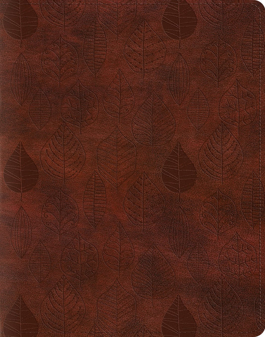 Esv Single Column Journaling Bible*-Chestnut Leaves Design Trutone