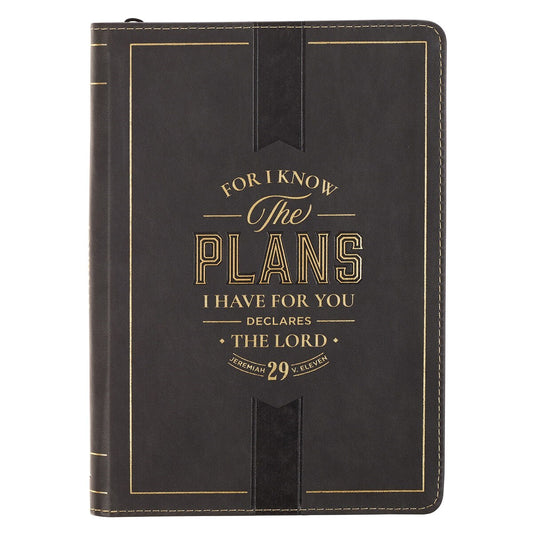Journal Classic W/ Zip-I Know the Plans Jer. 29:11-Black