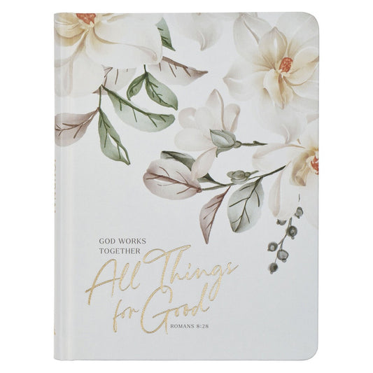 Journal Hardcover-All Things For Good Rom. 8:28-White