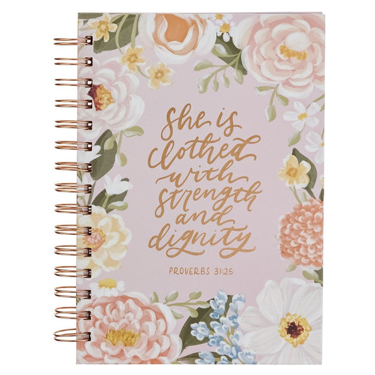 Journal Wirebound-Strength & Dignity Prov. 31:25-Pink Floral