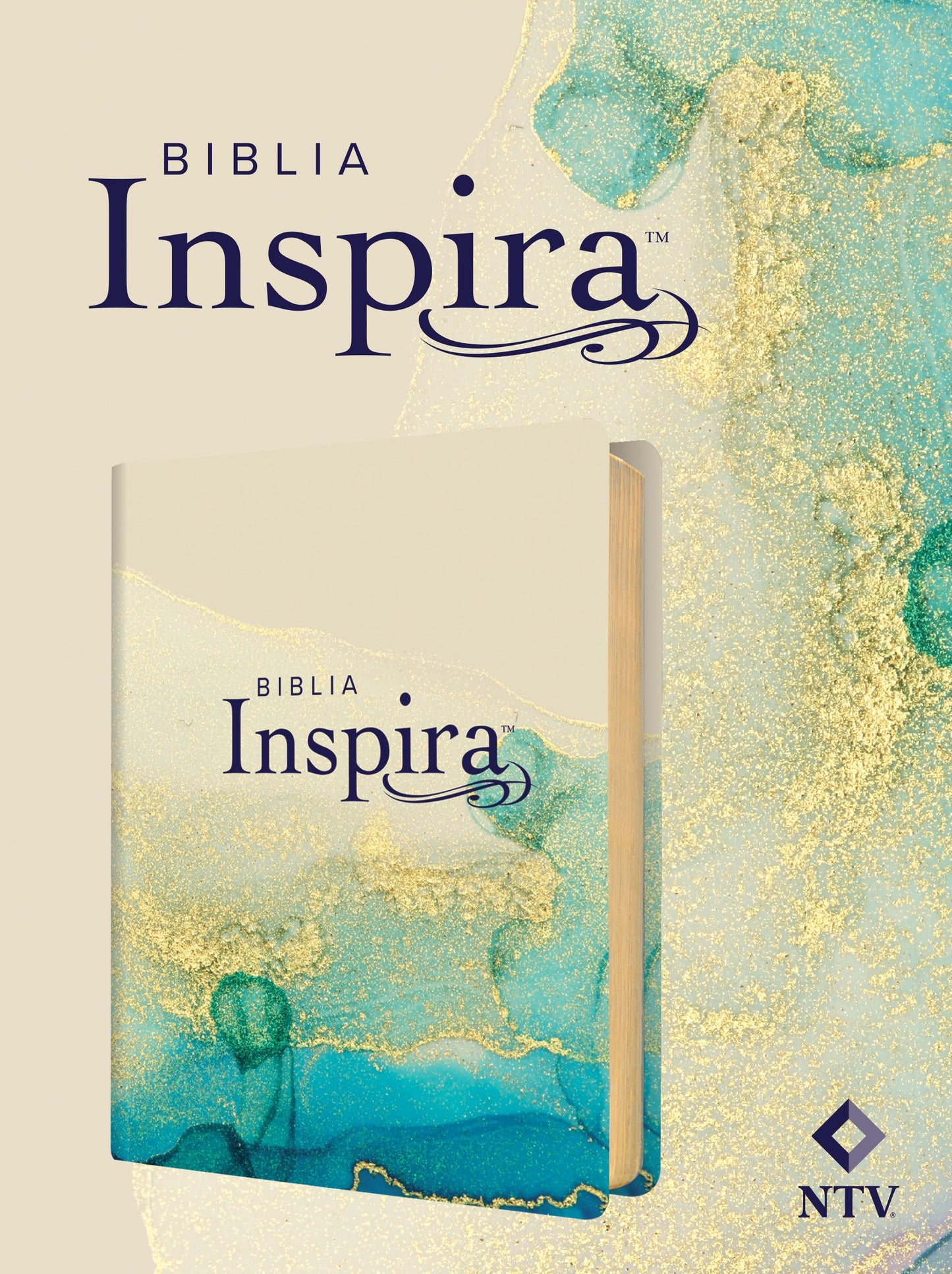 NTV Biblia Inspira con Filament (NLT Inspire Bible  Filament Enabled)-Gold LeatherLike
