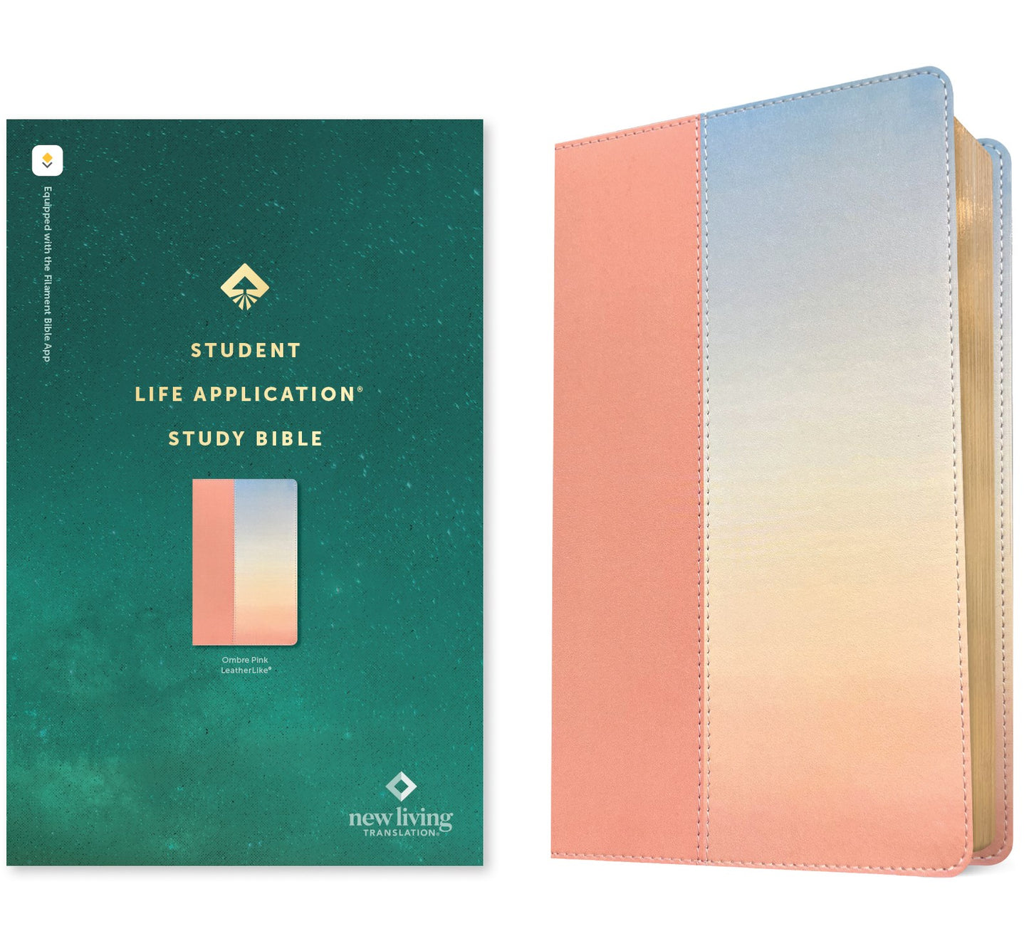 NLT Student Life Application Study Bible  Filament Enabled-Ombre Pink LeatherLike