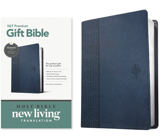 NLT Premium Gift Bible  Filament Enabled-Blue Cross LeatherLike