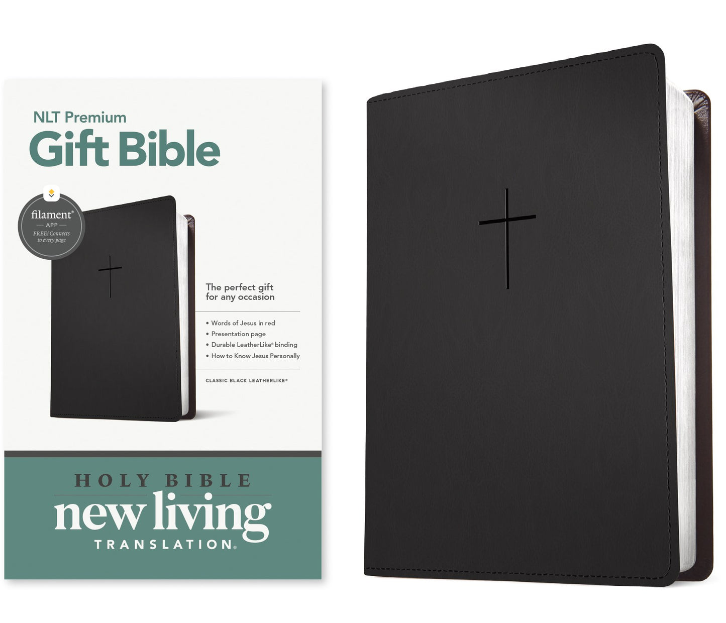 NLT Premium Gift Bible  Filament Enabled-Classic Black LeatherLike