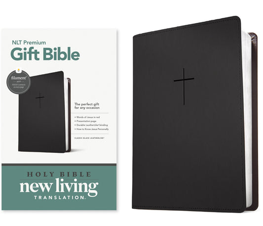 NLT Premium Gift Bible  Filament Enabled-Classic Black LeatherLike