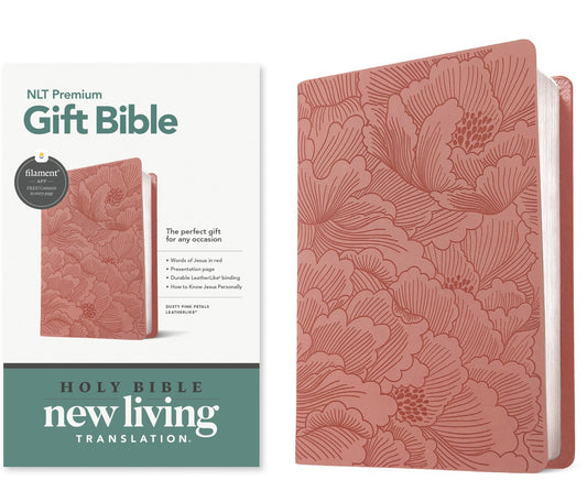 NLT Premium Gift Bible  Filament Enabled-Dusty Pink Petals LeatherLike