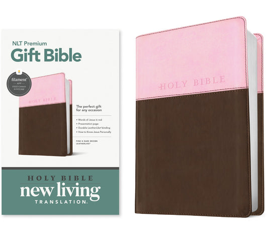 NLT Premium Gift Bible  Filament Enabled-Pink/Dark Brown TuTone