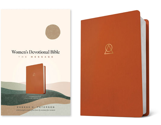 The Message Women's Devotional Bible-Terracotta Leather-Look