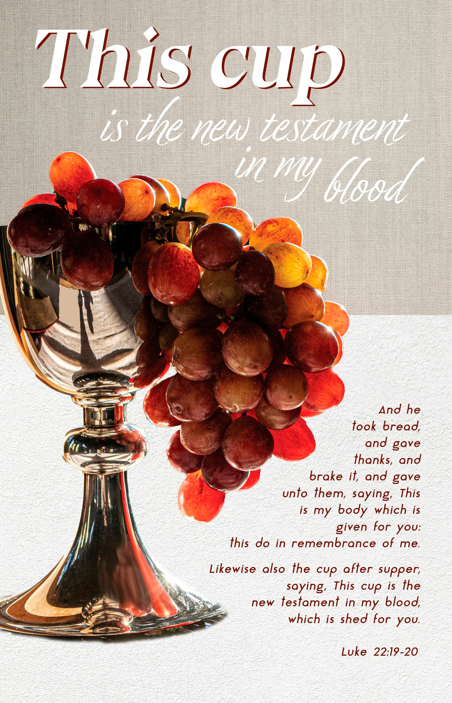 Bulletin-This Cup Is The New Testament in My Blood (Luke 22:19-20  KJV) (Pack Of 100)