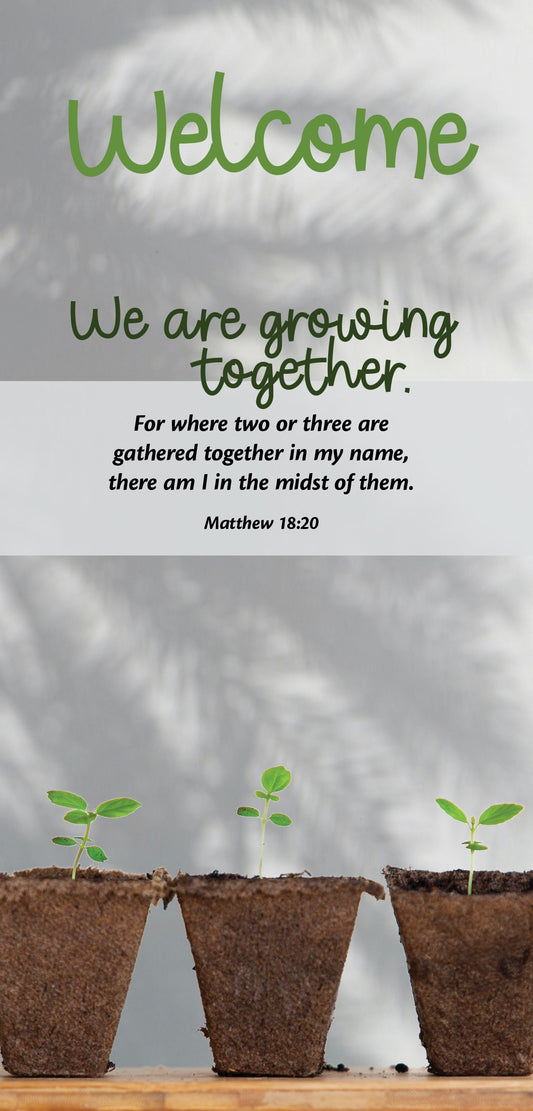 Guest Card-Welcome: We Are Growing Together (Matthew 18:30  KJV) (Pack Of 50)