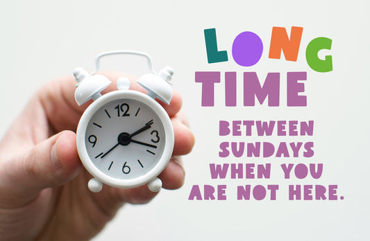 Postcard-Miss You: Long Time Between Sundays (Philippians 1:3  KJV) (Pack Of 25)