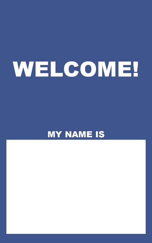 Name Tag-Welcome!/My Name Is...-Blue (Pack Of 50)