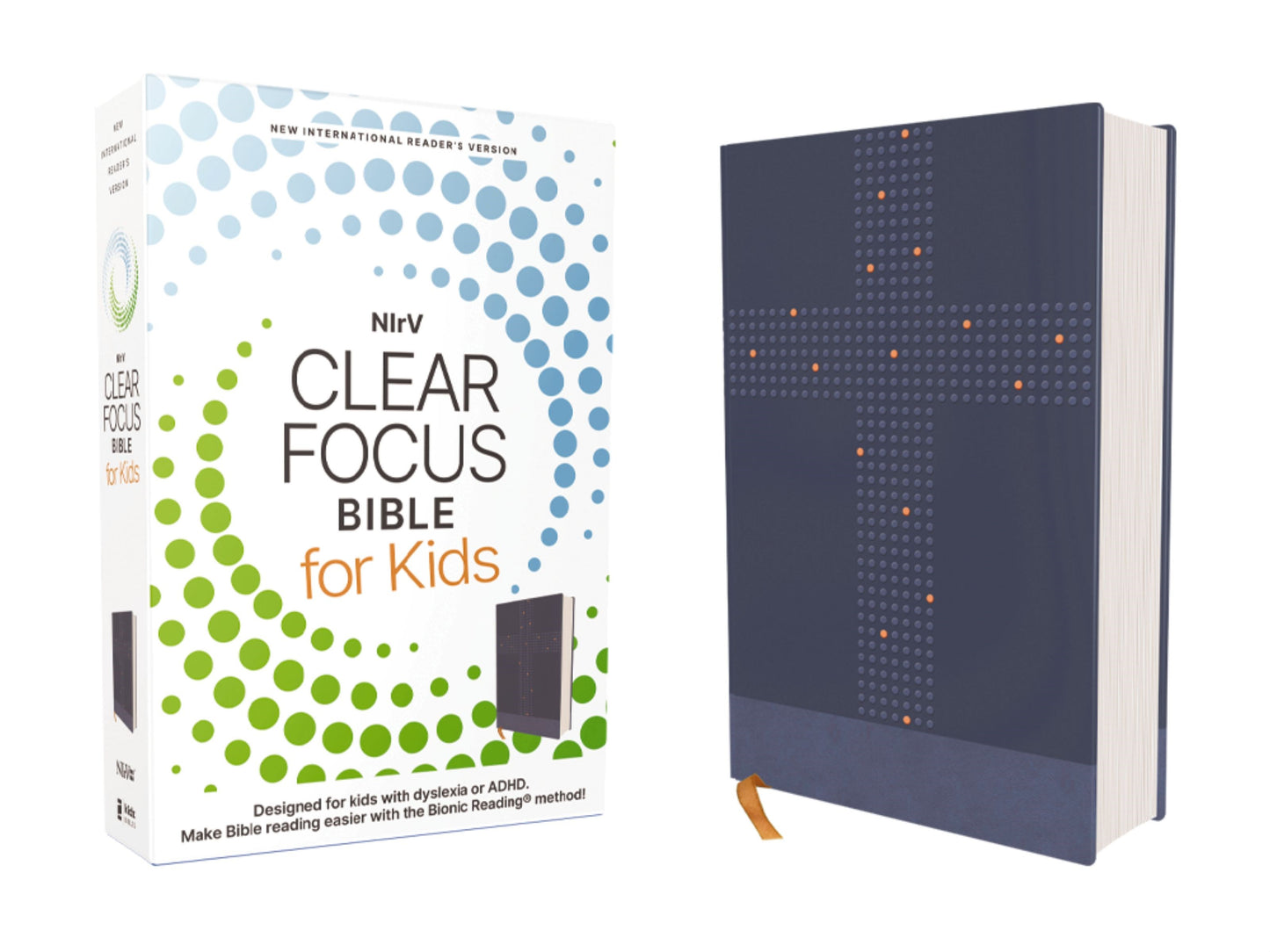 NIrV Clear Focus Bible For Kids-Blue Leathersoft